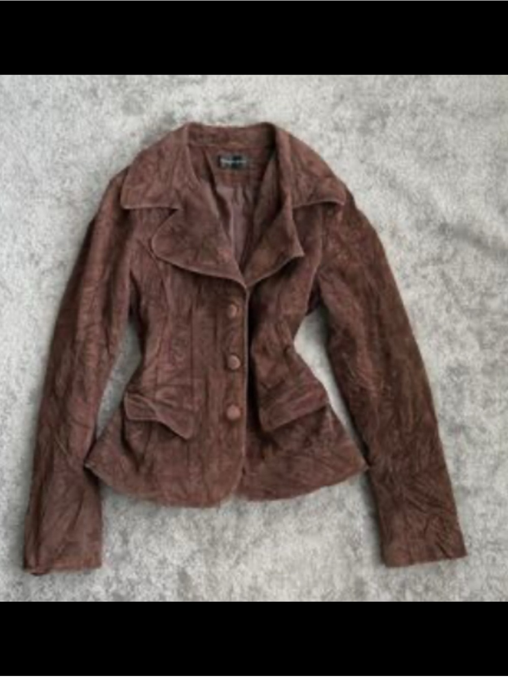 Hot Kiss Brown Suede Button-Front Jacket(rack)